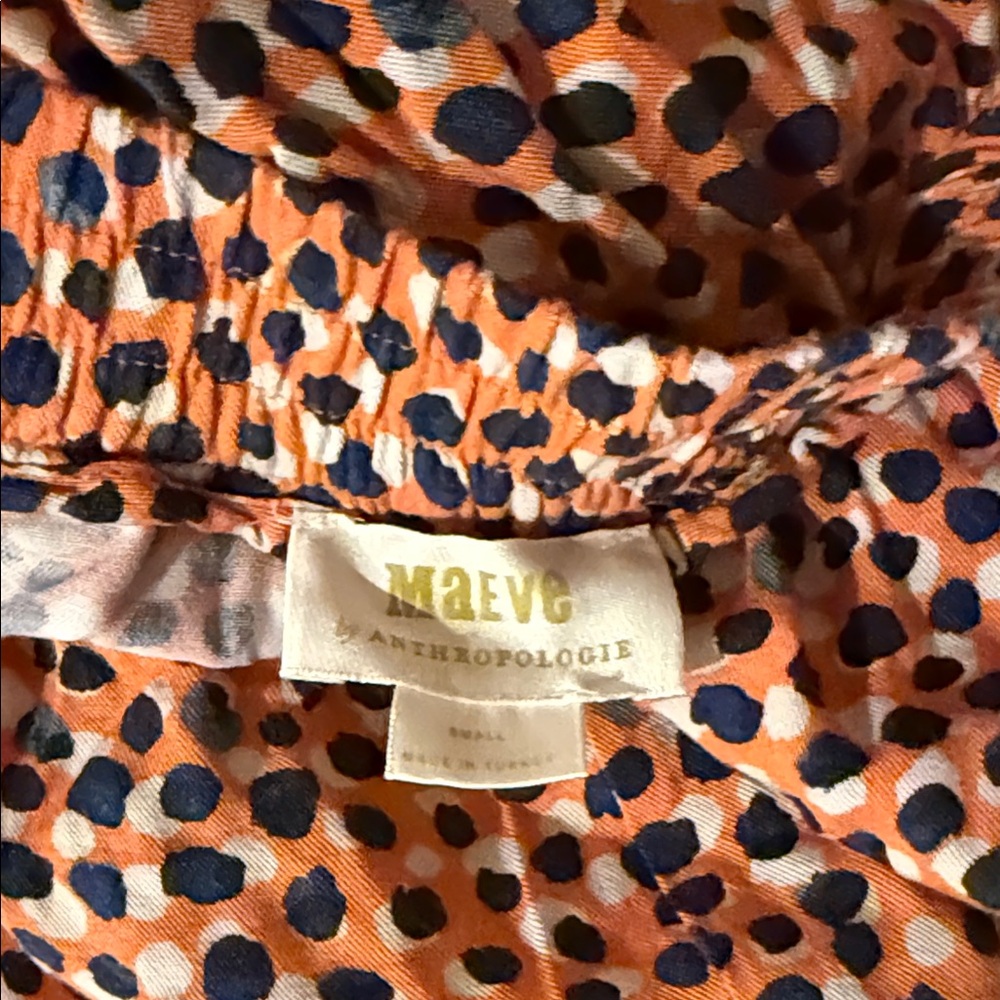 Anthropologie Orange and Black Polka Dot Cropped Pants - Picture 2 of 2